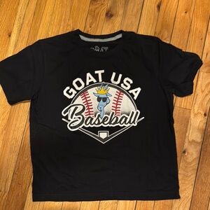 Black GOAT USA Baseball T-Shirt, Youth Large